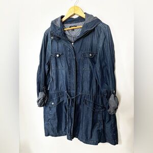 TORRID Blue Chambray Denim Anorak Hooded Jacket 2x